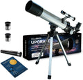 Telescopio para niños, 1.969 in, 100 x telescopio de plata para