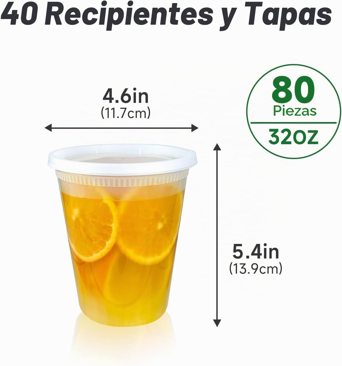 Dealusy Juego de 40 recipientes de 32 onzas con tapas