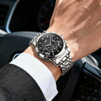 OLEVS Relojes para Hombres de Negocios de Acero Inoxidable, a Prueba de Agua, Estilo Casual Formal