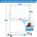 Maxtek Tablero blanco rodante sobre ruedas de 48 x 32 pulgadas