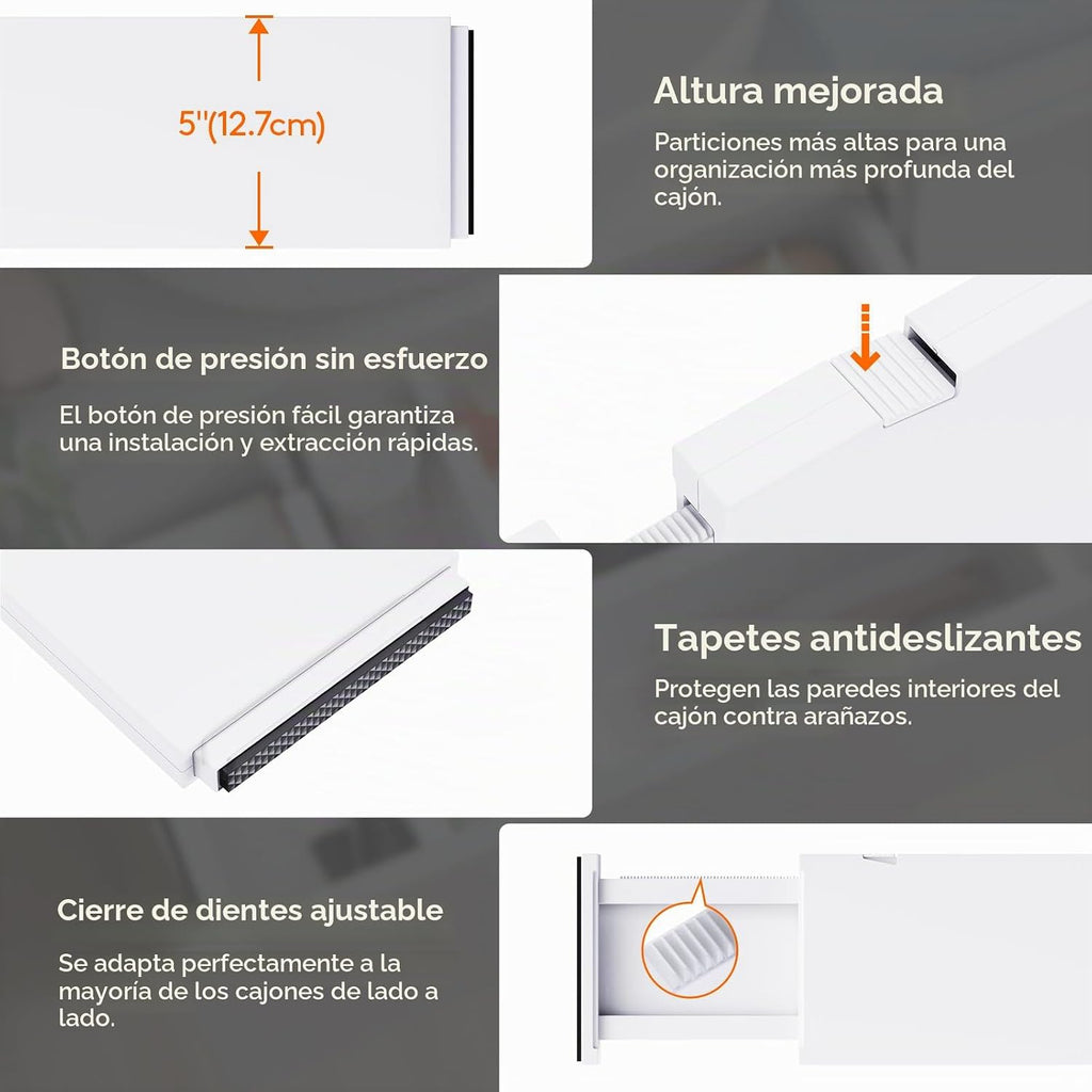 Lifewit Divisores de Cajón Taller de 5 pulgadas, Organizadores de Cajón Profundo Ajustables