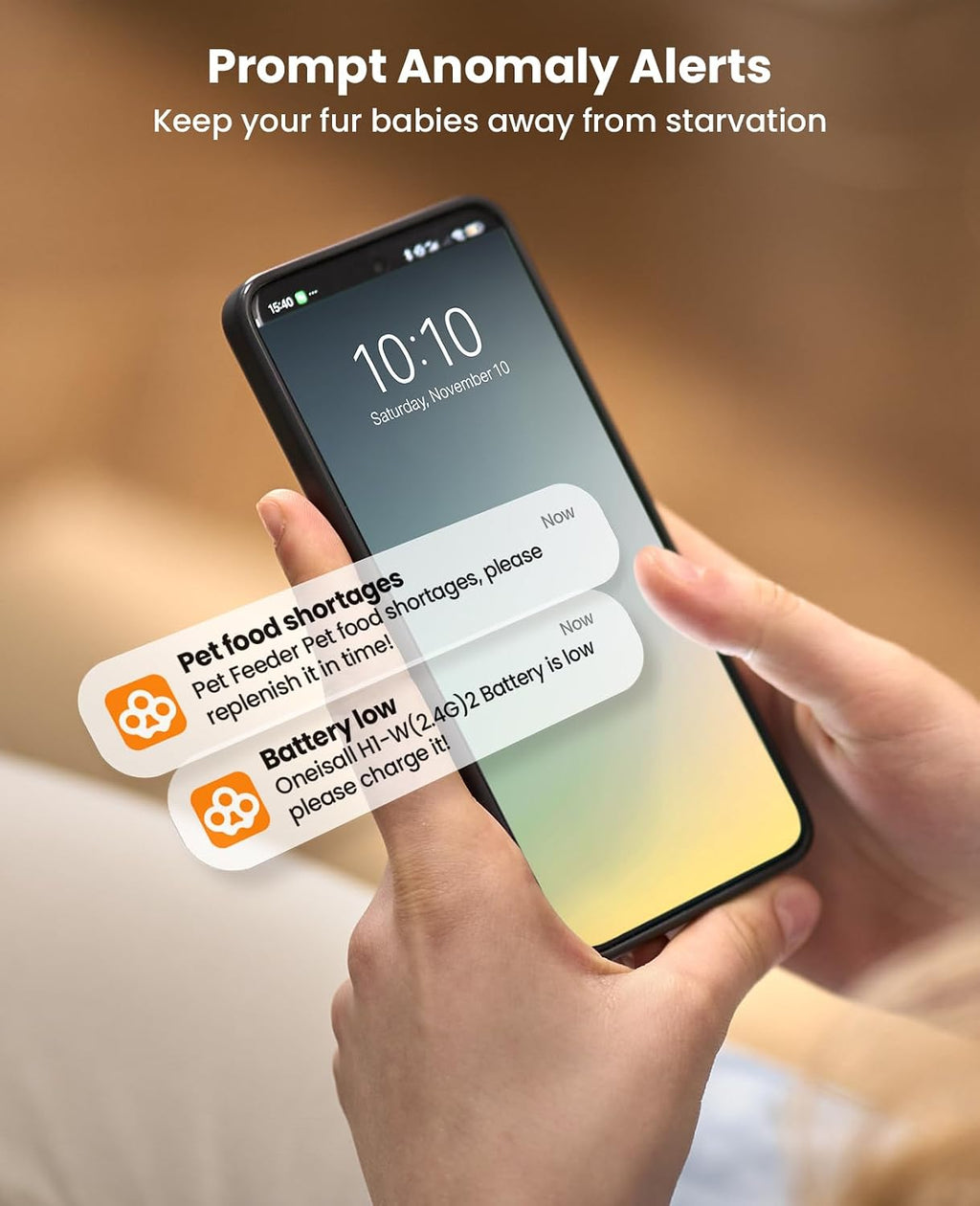 oneisall Comedero automático inalámbrico para gatos 2.4G, recargable
