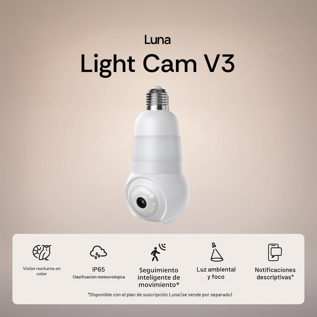 Luna - Cámara de seguridad inalámbrica para exteriores e interiores...