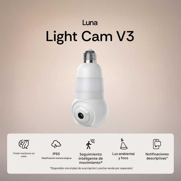 Luna - Cámara de seguridad inalámbrica para exteriores e interiores...