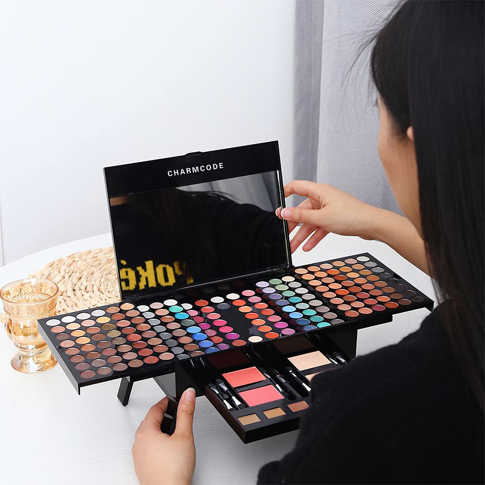 CHARMCODE Juego de paleta de maquillaje cosmético de 190 colores, c...