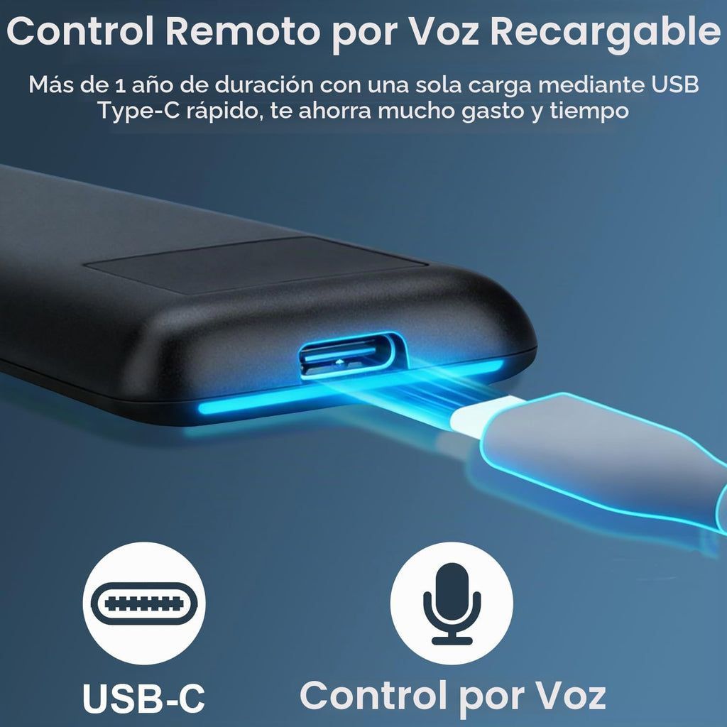 BN59-01432A - Control remoto de repuesto para Samsung Smart TV, solar y USB-C recargable, universal para televisores inteligentes Samsung 2019-2026 con función de voz
