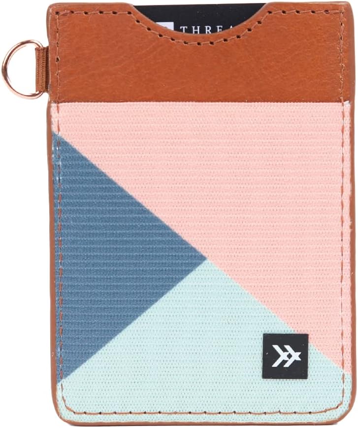 Thread Wallets Cartera de cuero minimalista ultra delgada con tarjetero (línea fina)