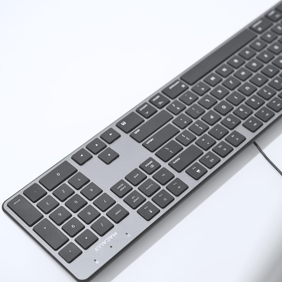Macally Teclado delgado con cable USB para Mac, compatible con Appl...