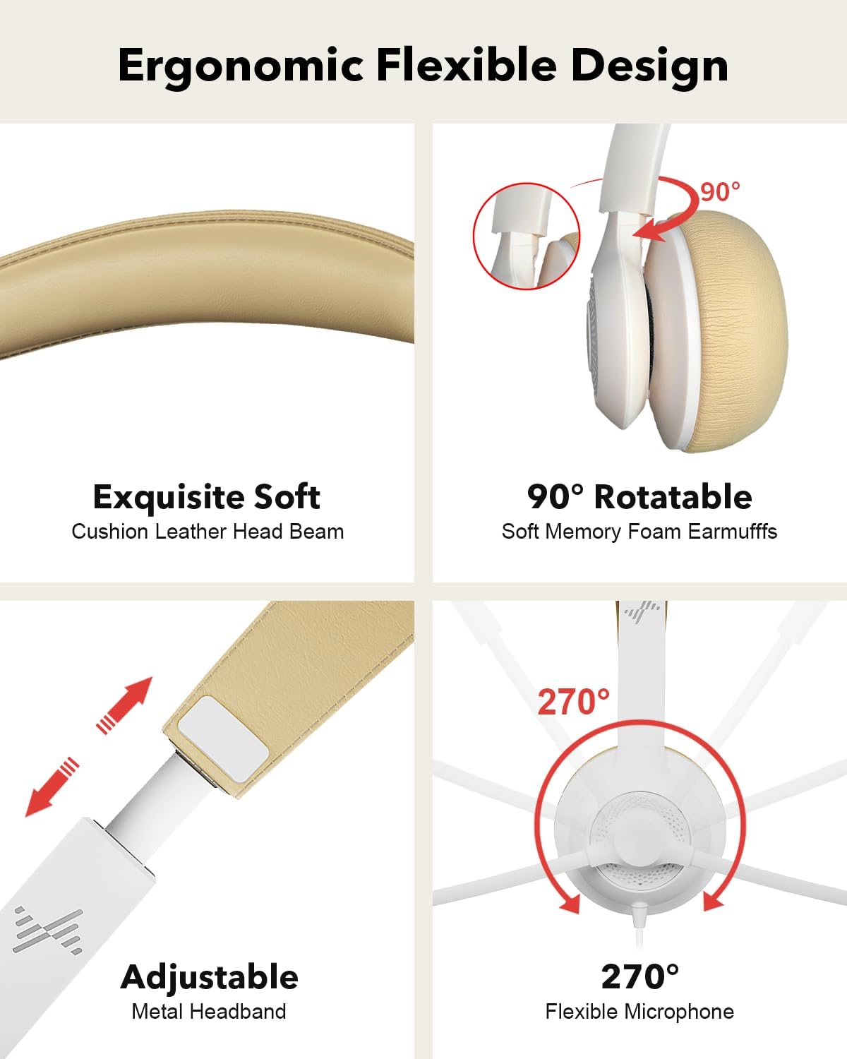 JIAMQISHI Auriculares USB con micrófono para PC, auriculares de dia...