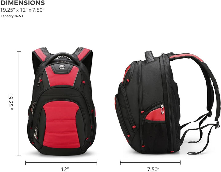 Mochila de diseño Swissdigital Circuit para hombres, Negro\/Rojo, 1...