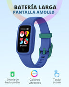 BIGGERFIVE Vigor Kids Fitness Tracker Watch AMOLED Screen, 3ATM Waterproof