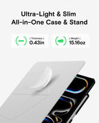 MOFT Funda tipo libro para iPad Air de 13 pulgadas M3/M2 (2025/2024) – Funda protectora con soporte para lápiz desmontable, visión multiángulo, funda de piel MOVAS, apagado y encendido automático