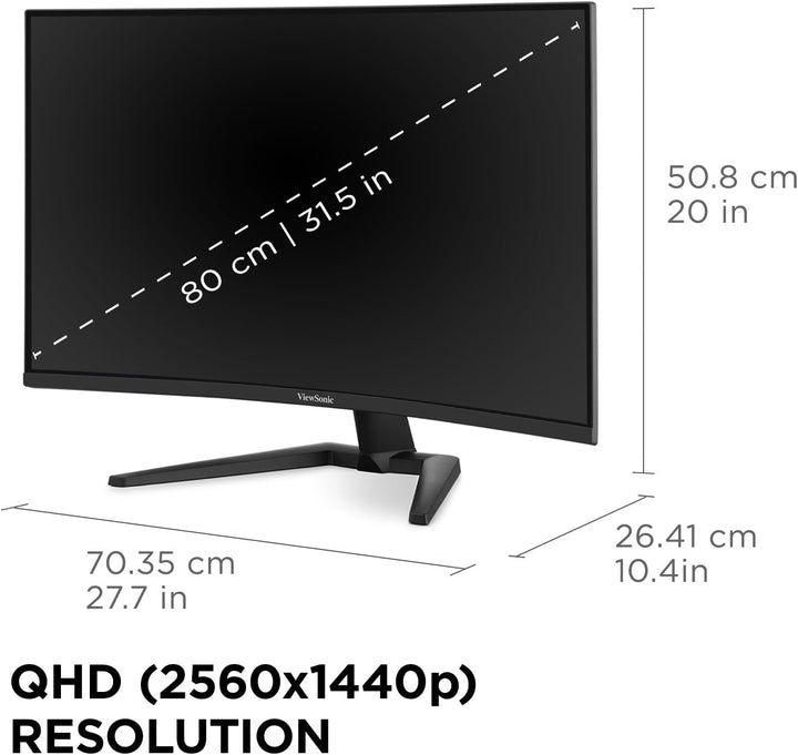 ViewSonic VX3228C-2K Monitor curvo para juegos de 32 pulgadas 1440p...