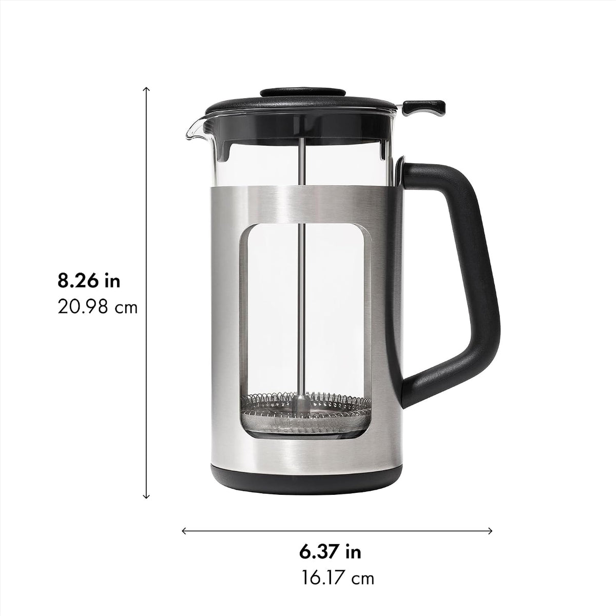 OXO Brew - Prensa francesa de 8 tazas con elevador de tierra