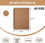 Paquete de 24 cuadernos en espiral A5, tapa suave, boceto en blanco, cuaderno encuadernado con alambre, 120 páginas, diario de papel sin forro para oficina, negocios, suministros