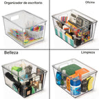 ClearSpace Contenedores de Almacenamiento de Plástico con Tapas X-Large – Perfectos para Organización de Cocina, Organizador de Escritorio o Almacenamiento de Despensa – Organizador de Escritorio