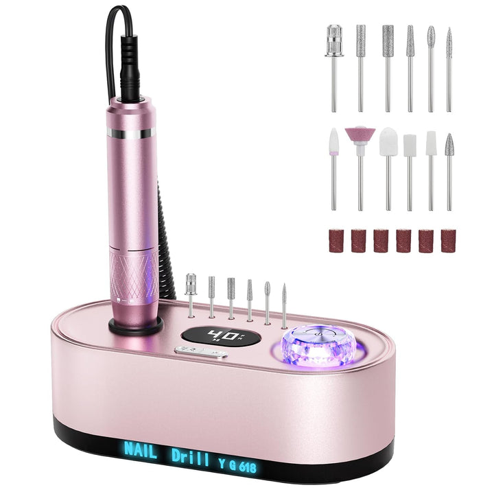 JOSGLOI Kit profesional de lima eléctrica para uñas de 40000 RPM, m...