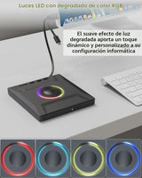ASHDOL Unidad externa de CD DVD 7 en 1, lector de discos USB 3.0 y...