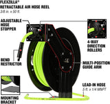 Flexzilla Carrete de manguera de aire retráctil de cara abierta, 3\...