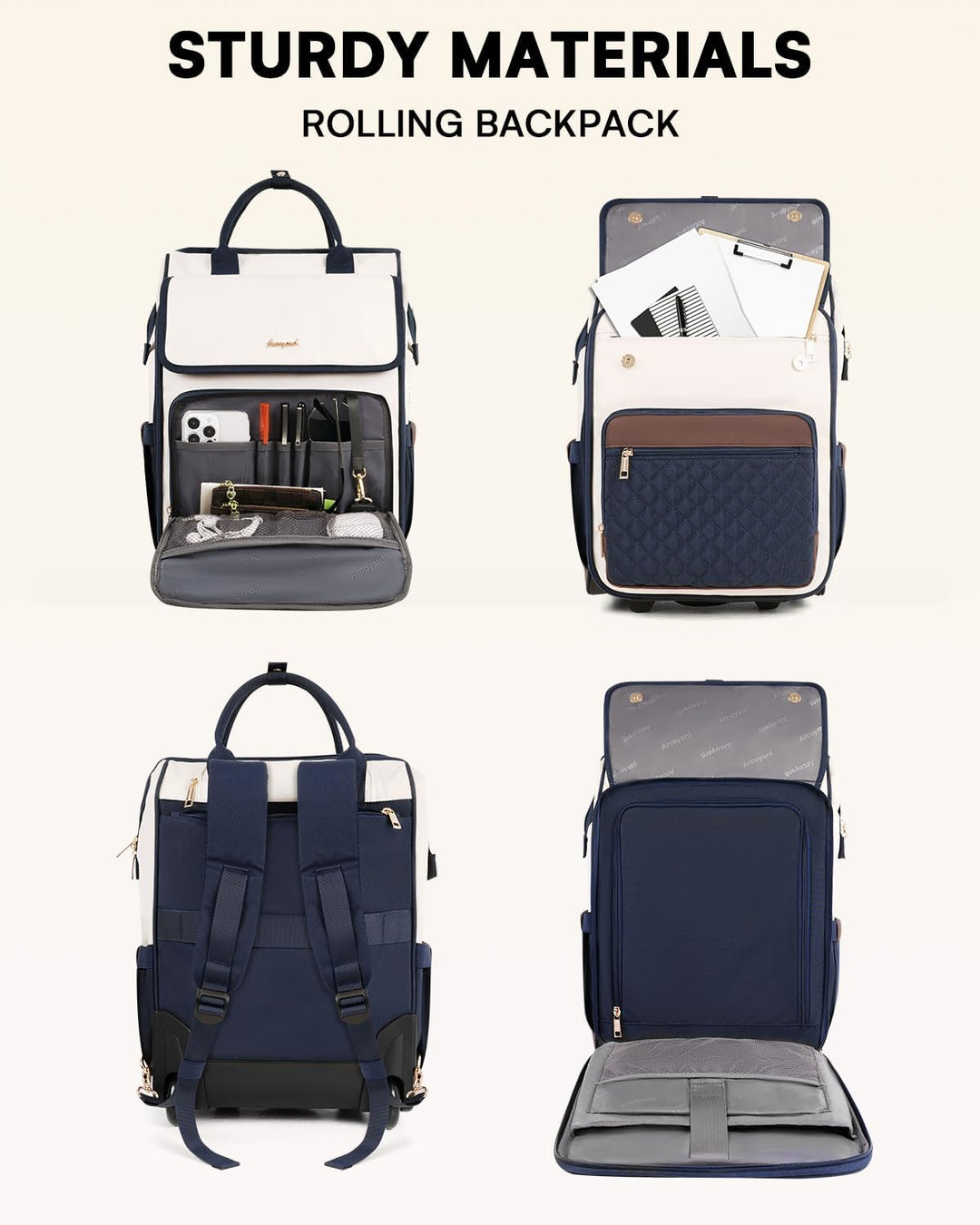 Mochila rodante Arcoyard para mujeres, mochila rodante para viajes...