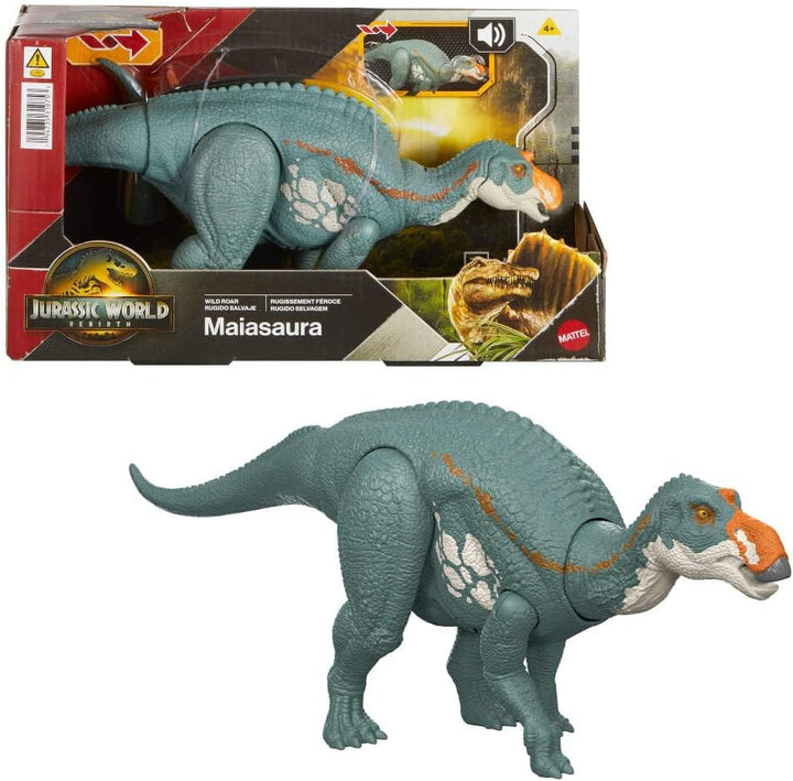 Mattel Jurassic World Rebirth Wild Roar Maiasaura - Juguete de dino...