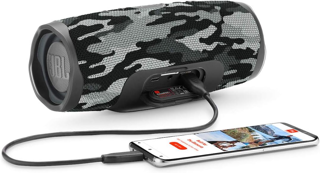 JBL Charge 4 - Altavoz Bluetooth portátil (negro\/camuflaje blanco)