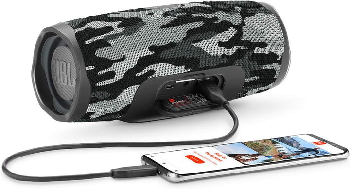 JBL Charge 4 - Altavoz Bluetooth portátil (negro\/camuflaje blanco)
