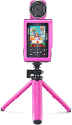 VTech KidiZoom Creator Cam Ultra - Cámara recargable con trípode, color rosa