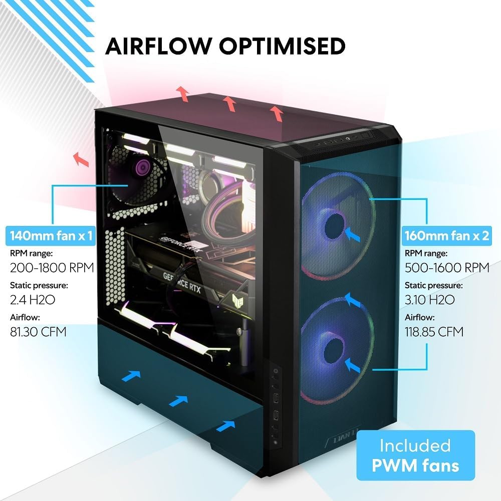 Lian Li LANCOOL 216 E-ATX Carcasa de PC, Carcasa de Juego RGB con E...