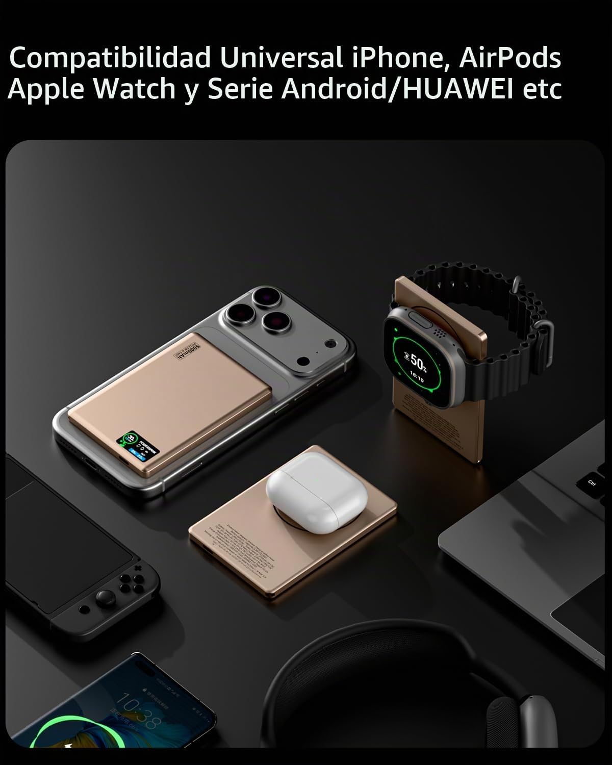 [Paquete de 2] Cargador portátil magnético para iPhone, 0.3 pulgada...