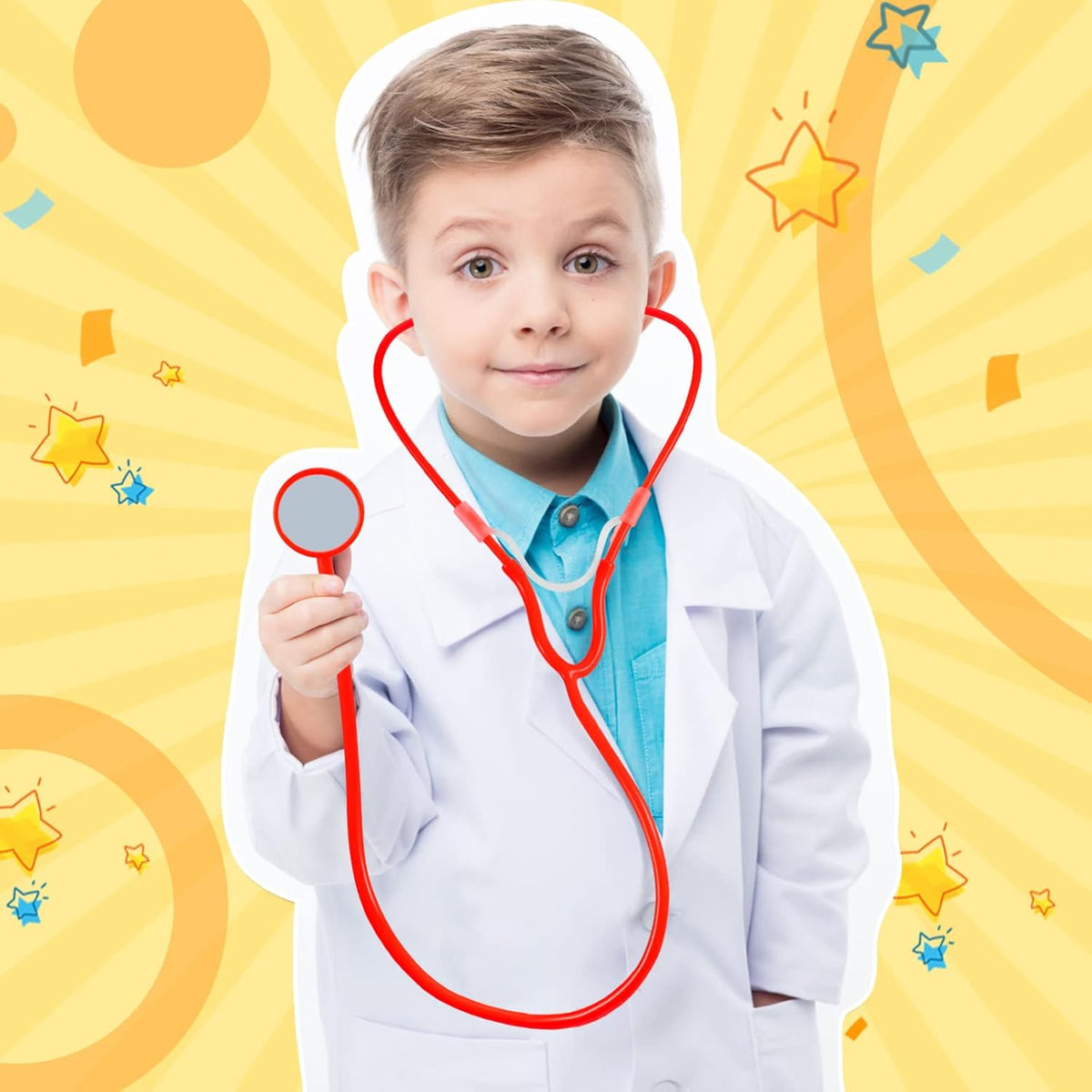 Paquete de 30 Estetoscopios de Juguete para Niños Estetoscopios Desechables a Granel Funcionamiento Real Enfermería Médico Juego de Simulación Accesorios de Disfraz de Enfermera para Niños