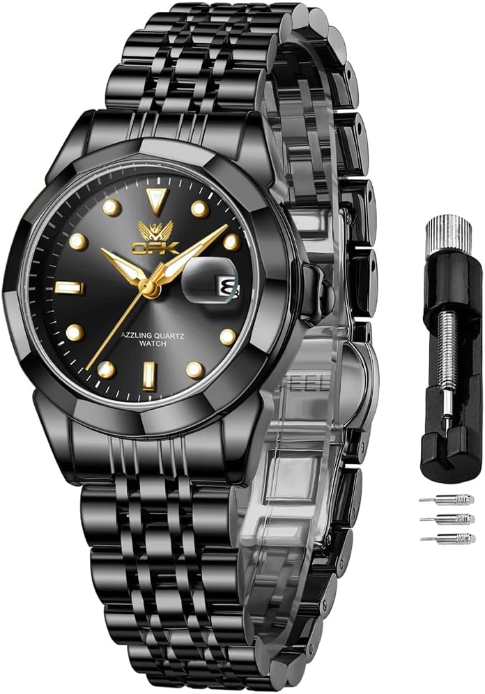 OPK Reloj de pulsera para mujer de acero inoxidable para mujer
