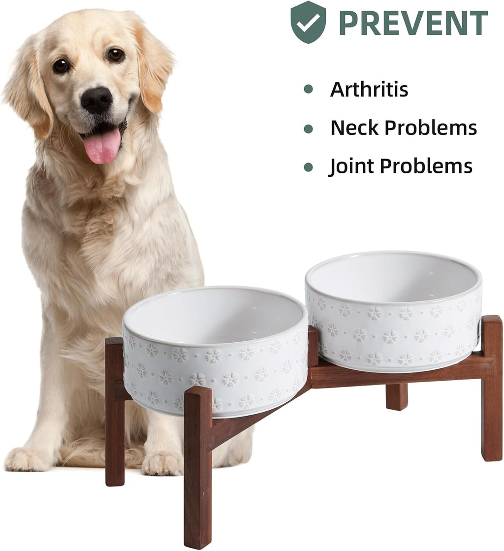Cuencos elevados para perros, cuenco elevado de cerámica para