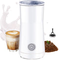 Espumador de leche simple y vaporizador de leche 2 en 1 con espuma de leche caliente y leche caliente para latte, macchiato, capuchino, blanco (mediano)