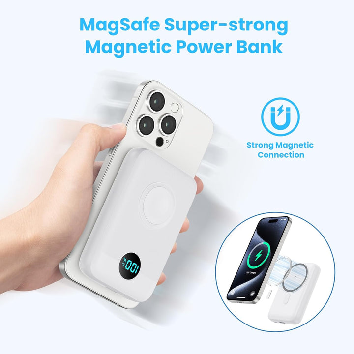 Pxwaxpy Cargador portátil magnético de 10800 mAh, banco de energía...