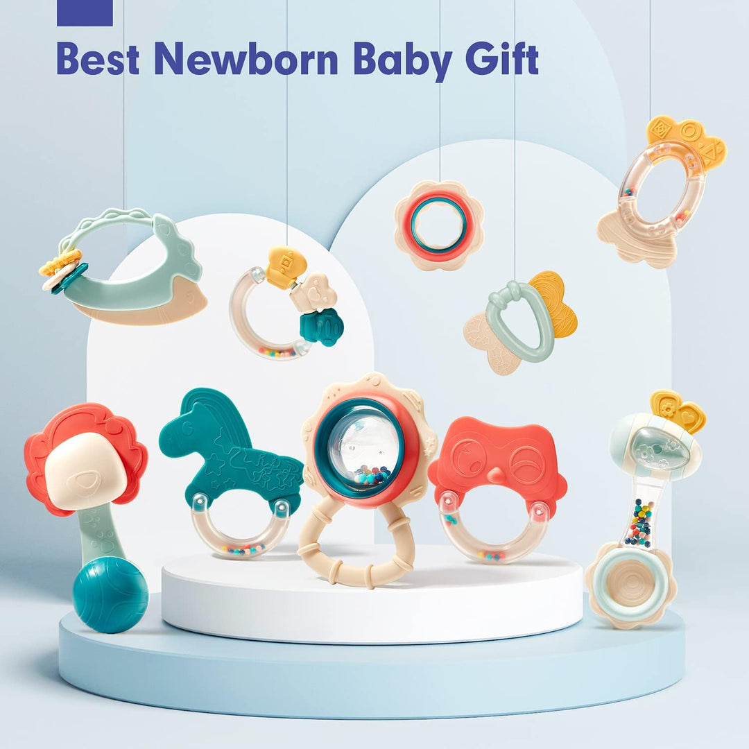 hahaland Juguetes para bebés de 0 a 6 meses, sonajeros para bebés,...