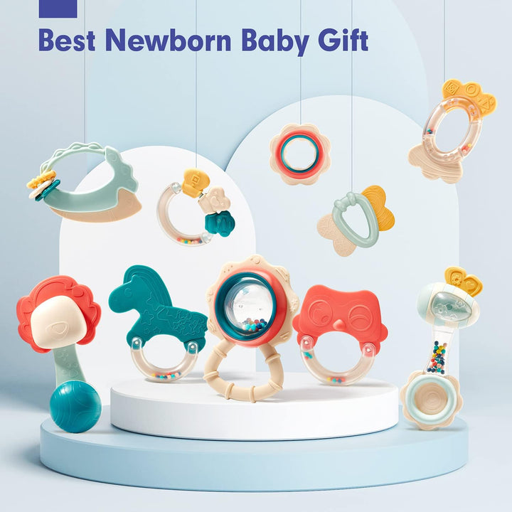 hahaland Juguetes para bebés de 0 a 6 meses, sonajeros para bebés,...