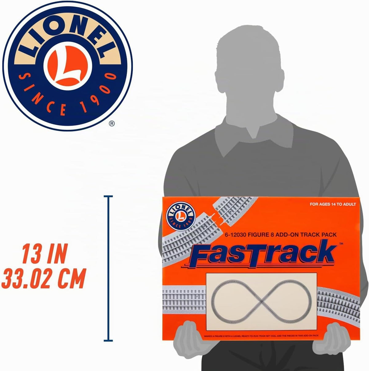 Lionel FasTrack Figure 8 Paquete de pistas complementarias, nueve piezas