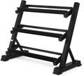 Amazon Basics Soporte de pesas ajustable de 3 niveles, solo soporte de acero resistente, negro