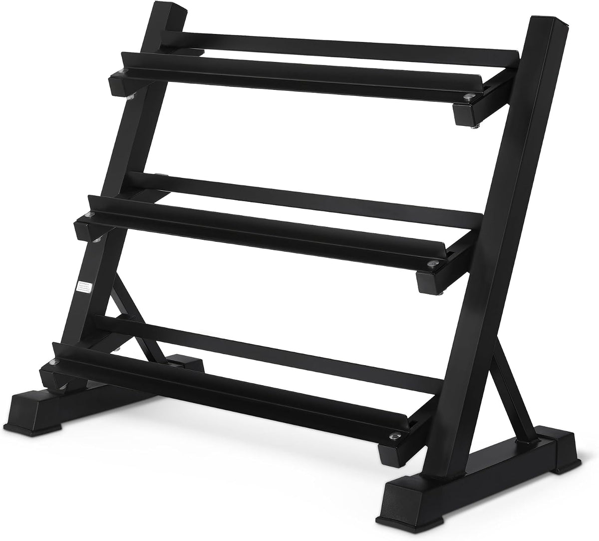 Amazon Basics Soporte de pesas ajustable de 3 niveles, solo soporte de acero resistente, negro