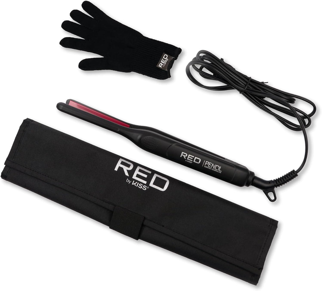 Red by Kiss Plancha plana tipo lápiz, mini plancha de pelo de cerám...