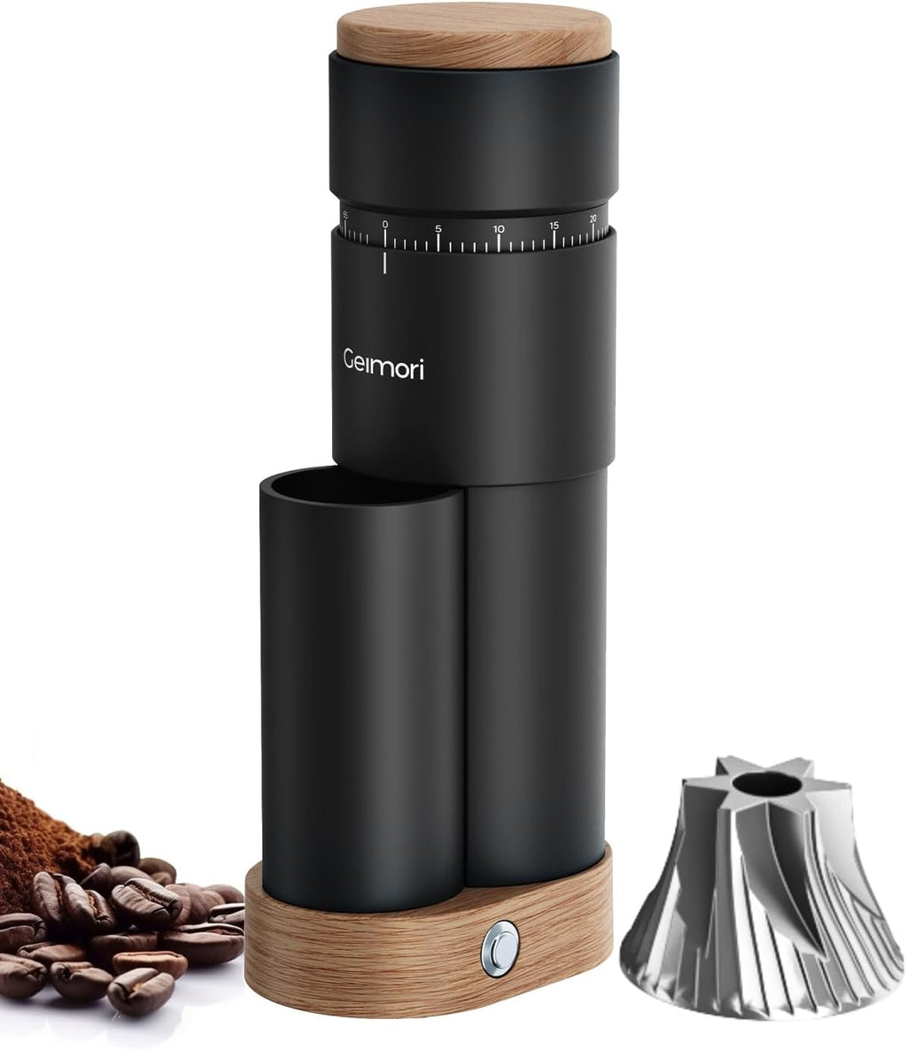 Geimori T38 Plus - Molinillo de café para expreso/goteo, antiestático de