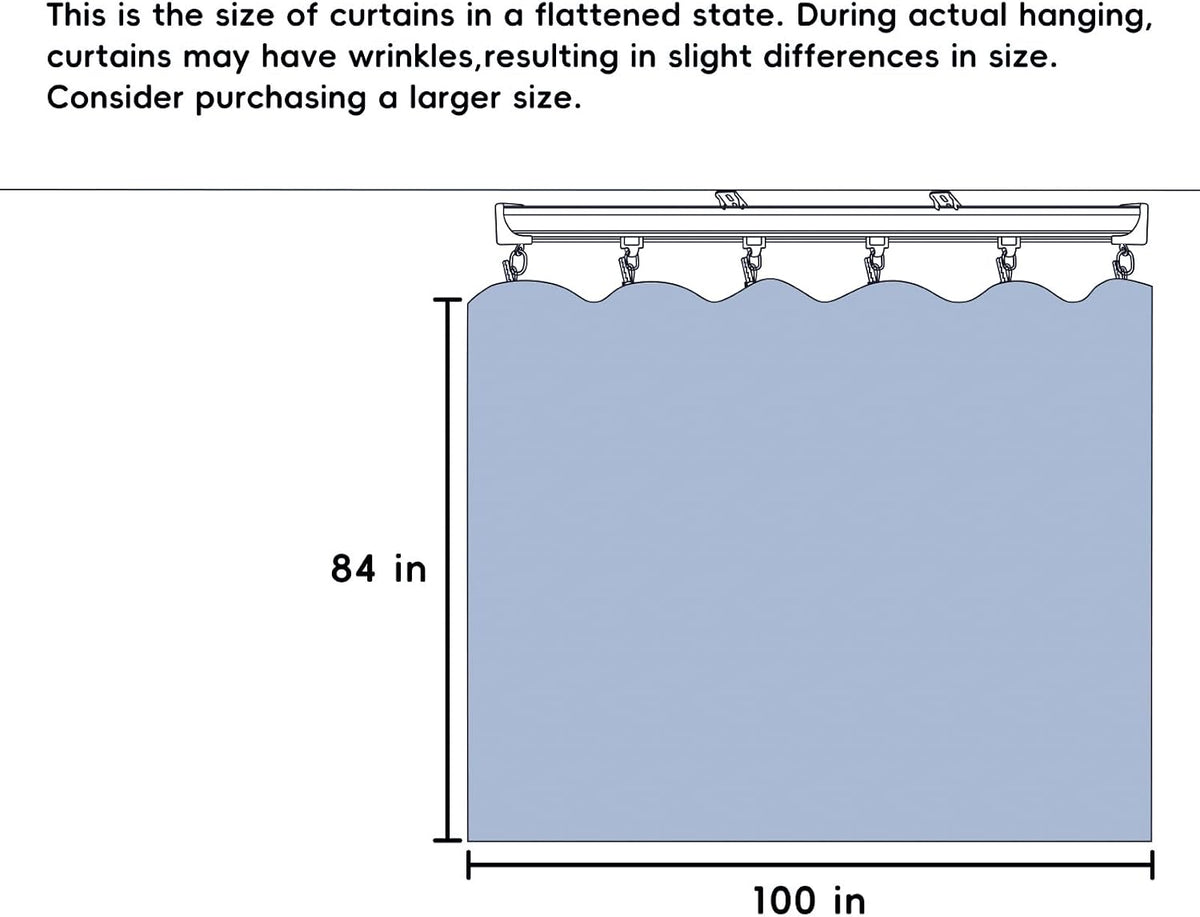 Cortinas divisoras de habitación, juego de rieles para montaje en el techo, cortinas opacas extra anchas, pistas flexibles para dormitorio, separador de división de privacidad, 1 panel de
