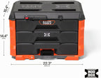 Klein Tools 54823MB MODbox Organizador de caja de herramientas de 3 cajones, almacenamiento de herramientas resistente, módulo apilable, capacidad de 50 libras