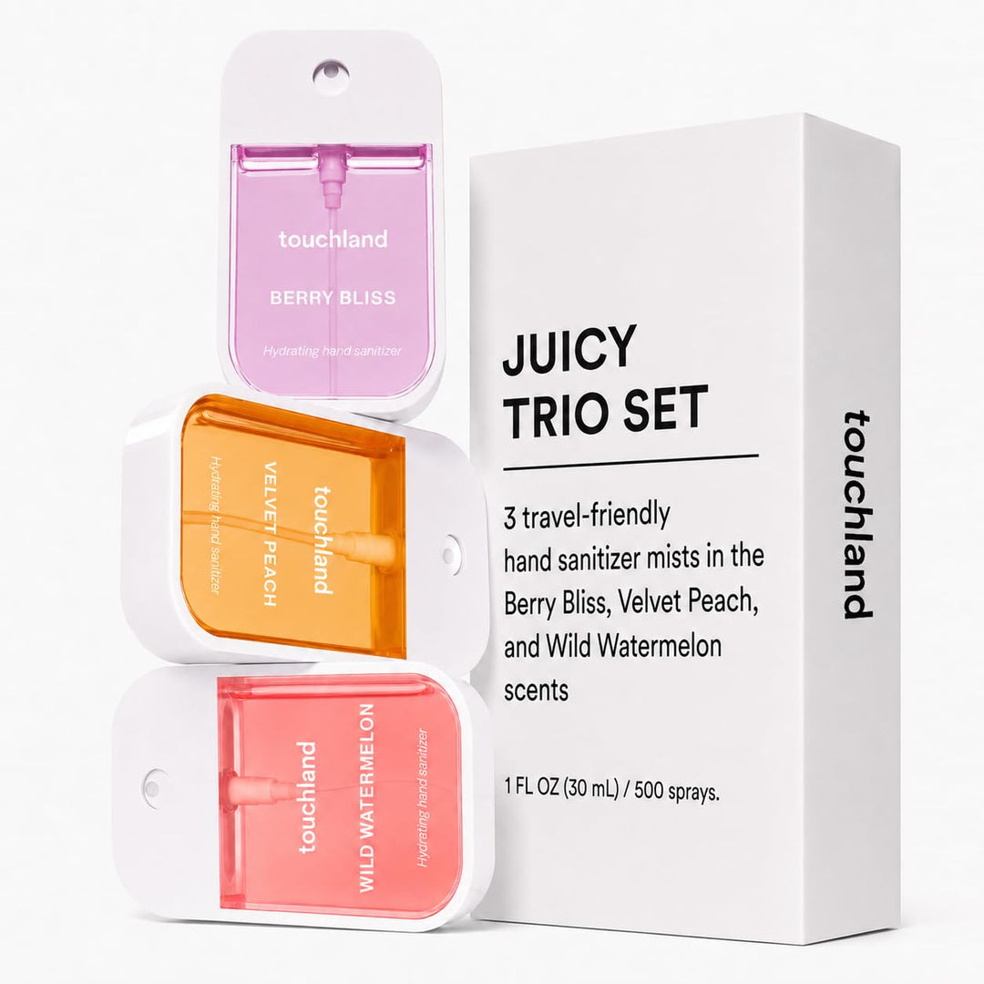 Touchland Spray Desinfectante de Manos Hidratante, Set Trío JUICY (...