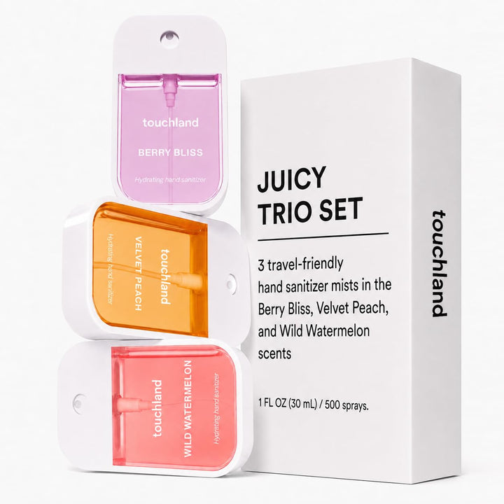 Touchland Spray Desinfectante de Manos Hidratante, Set Trío JUICY (...