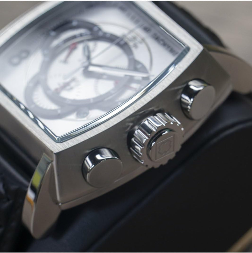 Invicta S1 Rally - Correa de cuero negro de cuarzo con pantalla analógica de acero inoxidable para hombre, reloj casual, 26 (Modelo: 27918, 27919, 27920)