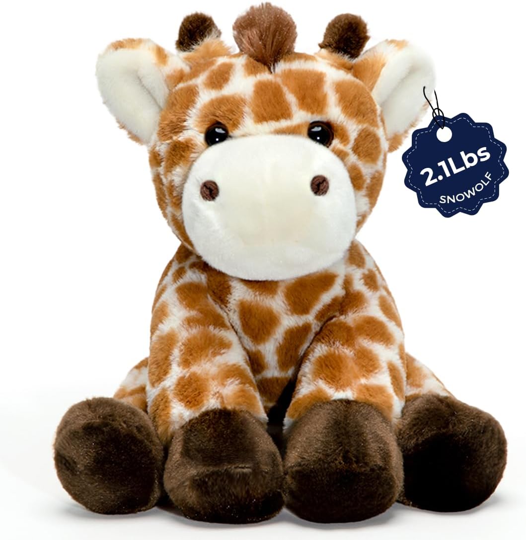 Jirafa - Juguetes de peluche con peso, almohada de felpa suave y bonita de