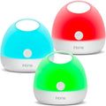 iHome Luz nocturna LED que cambia de color, paquete de 3, inalámbrica, funciona con pilas, iluminación de 360°, cambio de color RGBW y regulable