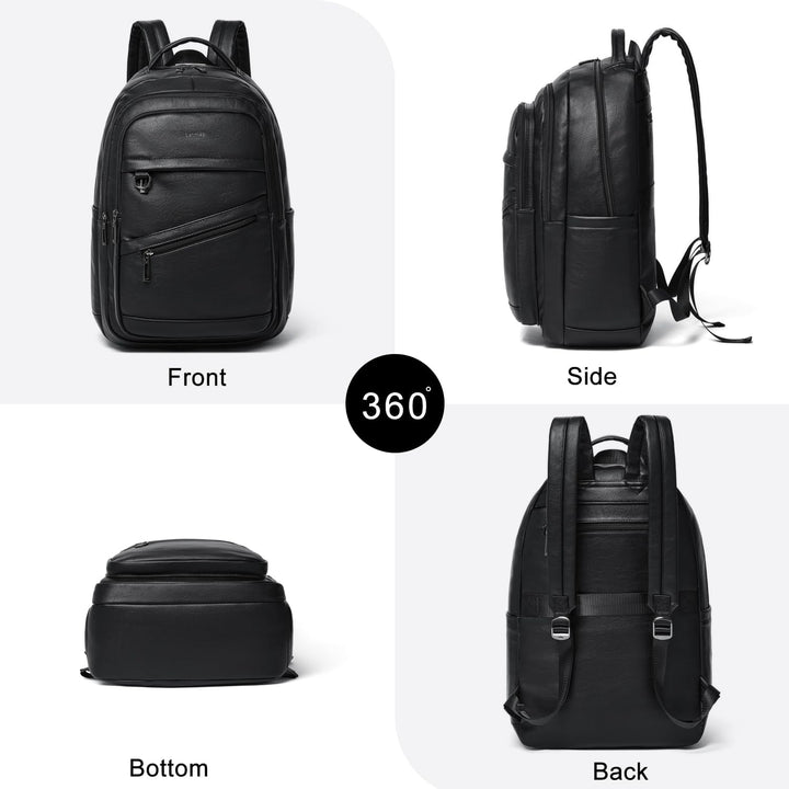 LATMAP Mochila de 43L para mujer: mochila de cuero vegano para lapt...
